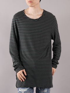 SINSTER STRIPE LS TEE - カットソー (ブラック)