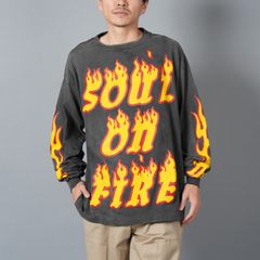 【ラスト1点】SM-YS1-0000-012 / LS TEE / SOUL ON FIRE / BLACK / ロンT・カットソー  (ブラック)