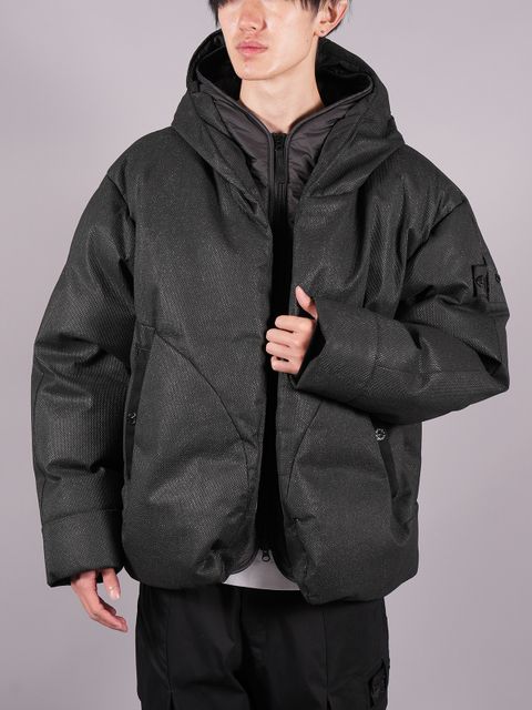【ラスト1点】40122 DOWN BLOUSON_CHAPTER 2 TEXTILE NON-WOVEN POLY DOWN / ダウンジャケット (フード付き) / ブラック