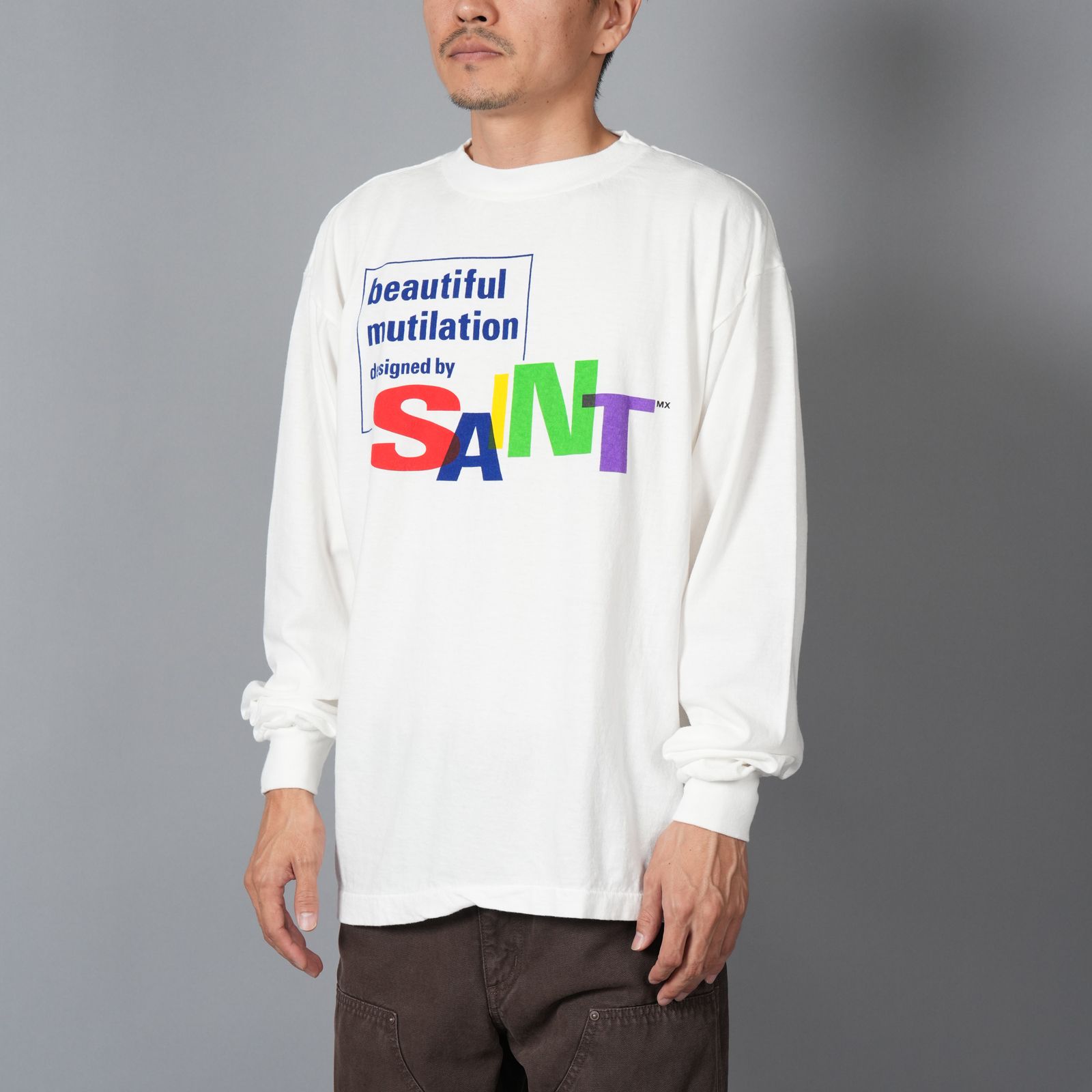 セントマイケル ロンT Tシャツ ホワイト タグ付き 美品 セントマイケル ロンT Tシャツ ホワイト タグ付き 美品 セント