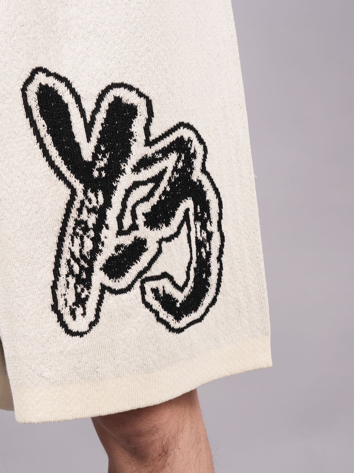 【ラスト1点】 LOGO KNIT SHORTS  / ロゴニットショーツ (オフホワイト)