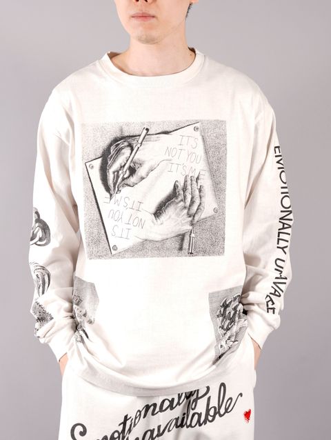 ラスト1点 / LS HAND T / ロングスリーブ ハンドTシャツ (ホワイト)