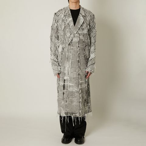 【ラスト1点】DENIM LONG COAT / デニムロングコート (ブラックケミカル)