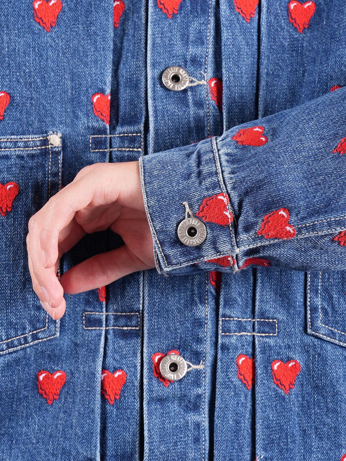 EU LOGO PATTERN DENIM JACKET  / デニムジャケット (インディゴ)
