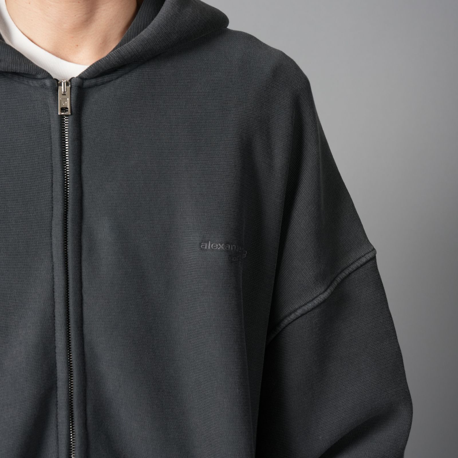 alexander wang - ZIP UP HOODIE W / GRAPHIC LOGO / ジップ
