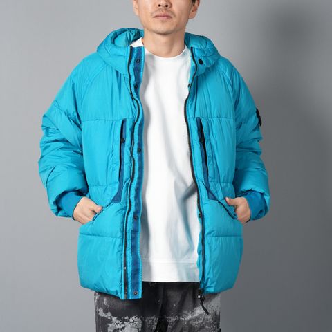 【残りわずか】 40723 / GARMENT DYED CRINKLE REPS RECYCLED NYLON DOWN / ダウンジャケット [ガーメントダイ] (ターコイズブルー)