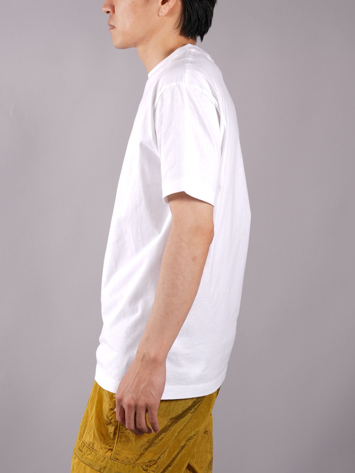 COTTON JERSEY 30/1 'INK ONE’ PRINT_ GARMENT DYED / プリント Tシャツ (コットンジャージー) / ホワイト / ガーメントダイ