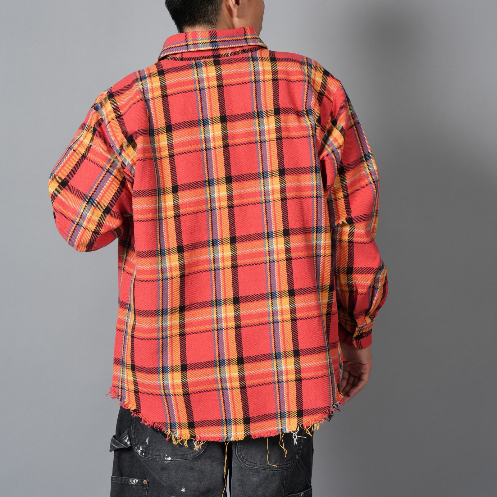 DAMAGED FLANNEL SHIRTS / ネルシャツ (オレンジ)