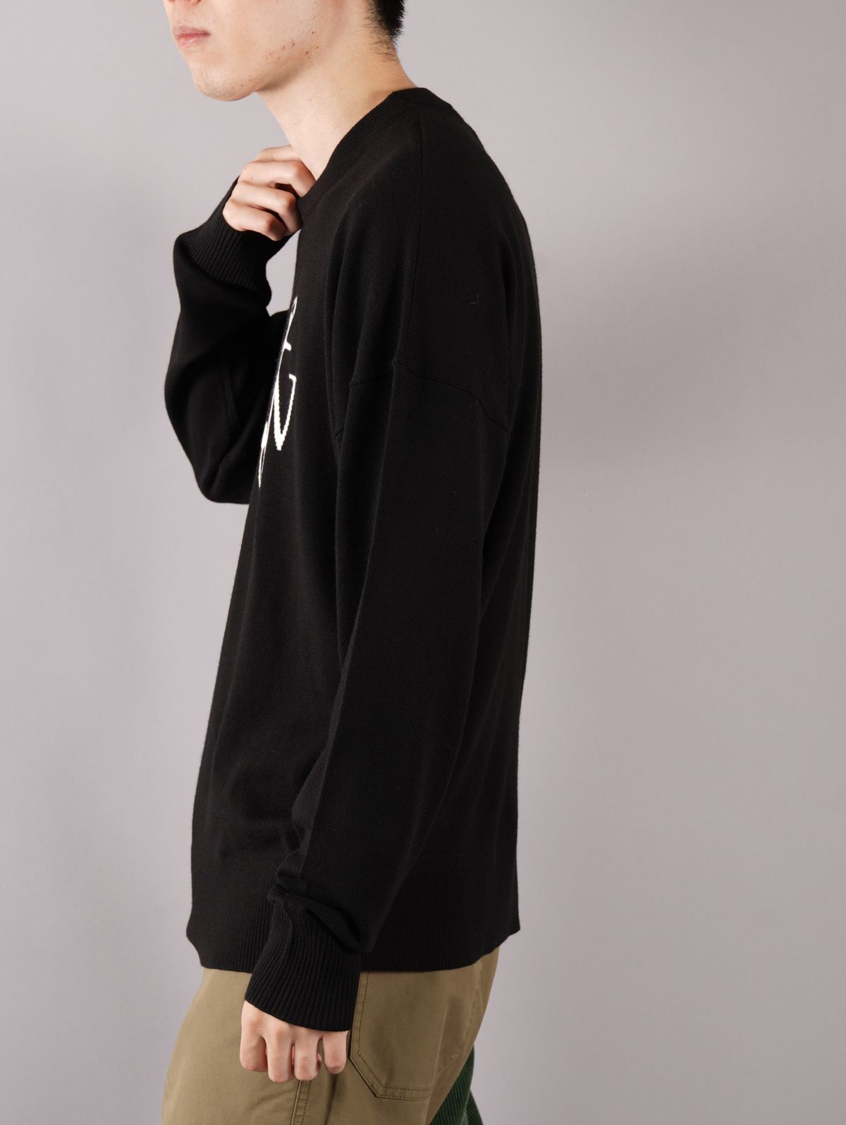 ラスト1点 / ANCHOR CREWNECK JUMPER / アンカークルーネック ジャンパー (ブラック)