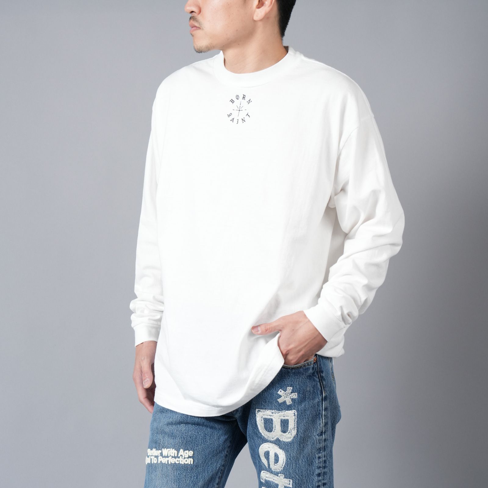 SAINT M×××××× - 【ラスト1点】【限定】SM-YS8-0000-C09 / BR_LS TEE / BORN SAINT / WHT /  ロンT・カットソー (ホワイト) | Confidence