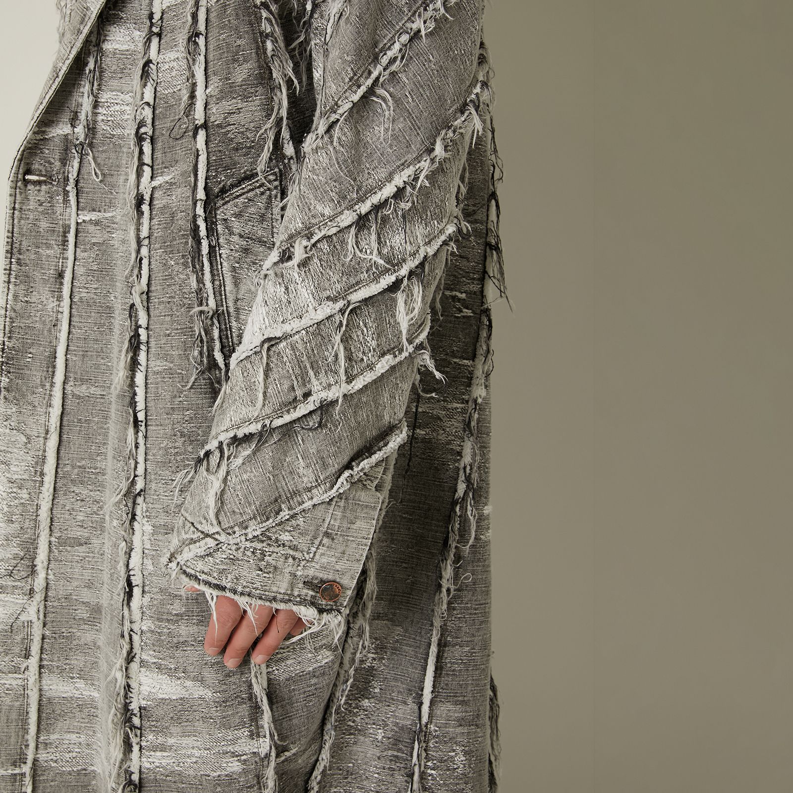 【ラスト1点】DENIM LONG COAT / デニムロングコート (ブラックケミカル)