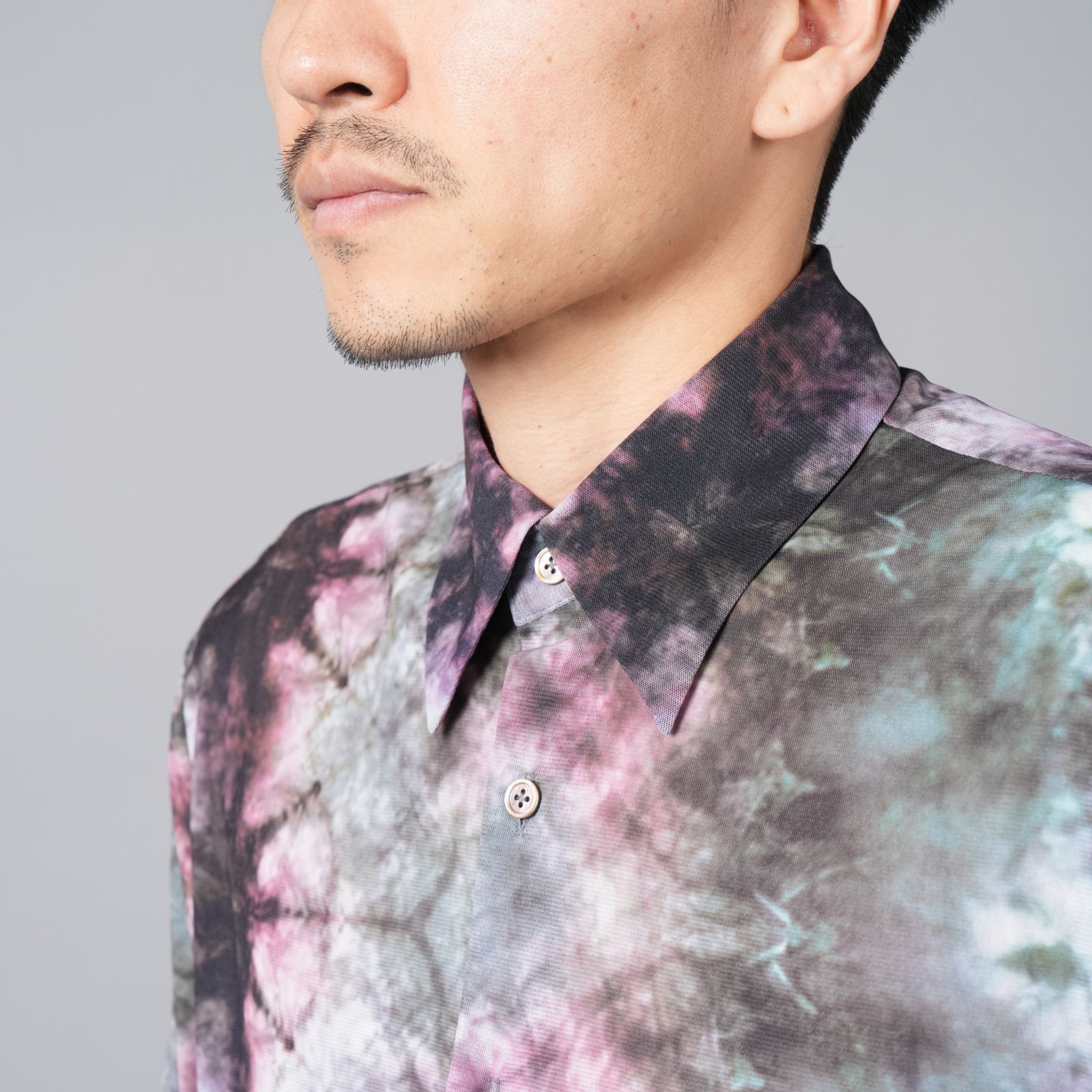 【ラスト1点】TIE DYE TULLE SHIRTS / タイダイ チュールシャツ (ピンク)