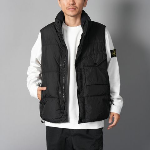 G100003 / CRINKLE REPS NY, RECYCLED NYLON / ダウンベスト[ガーメントダイ](ブラック)
