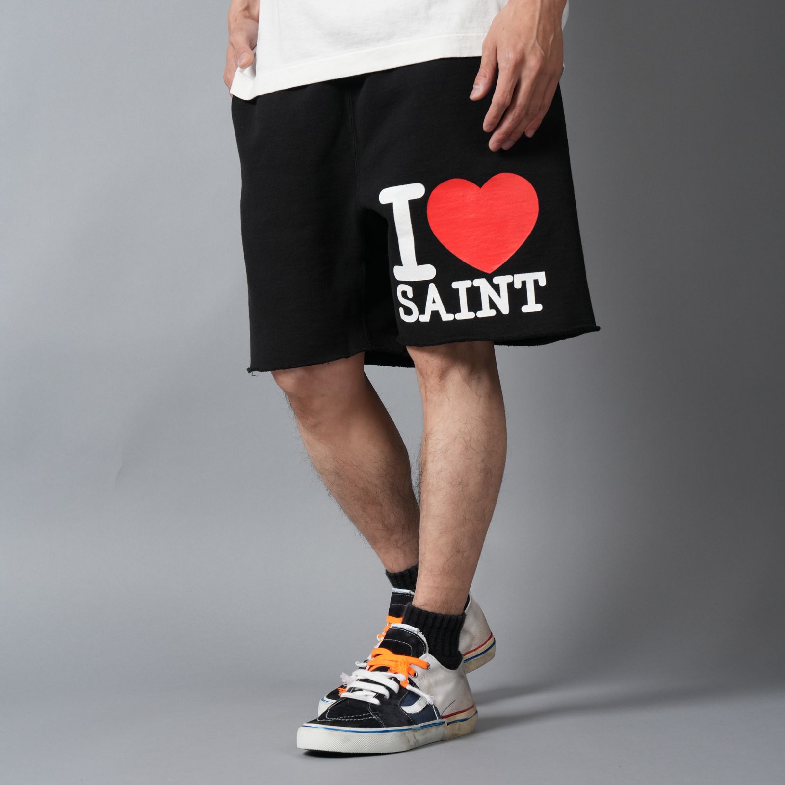 SM-MK8-0000-066 / SWEAT SHORTS / I LOVE SAINT/BLK / スウェットショーツ (ブラック)