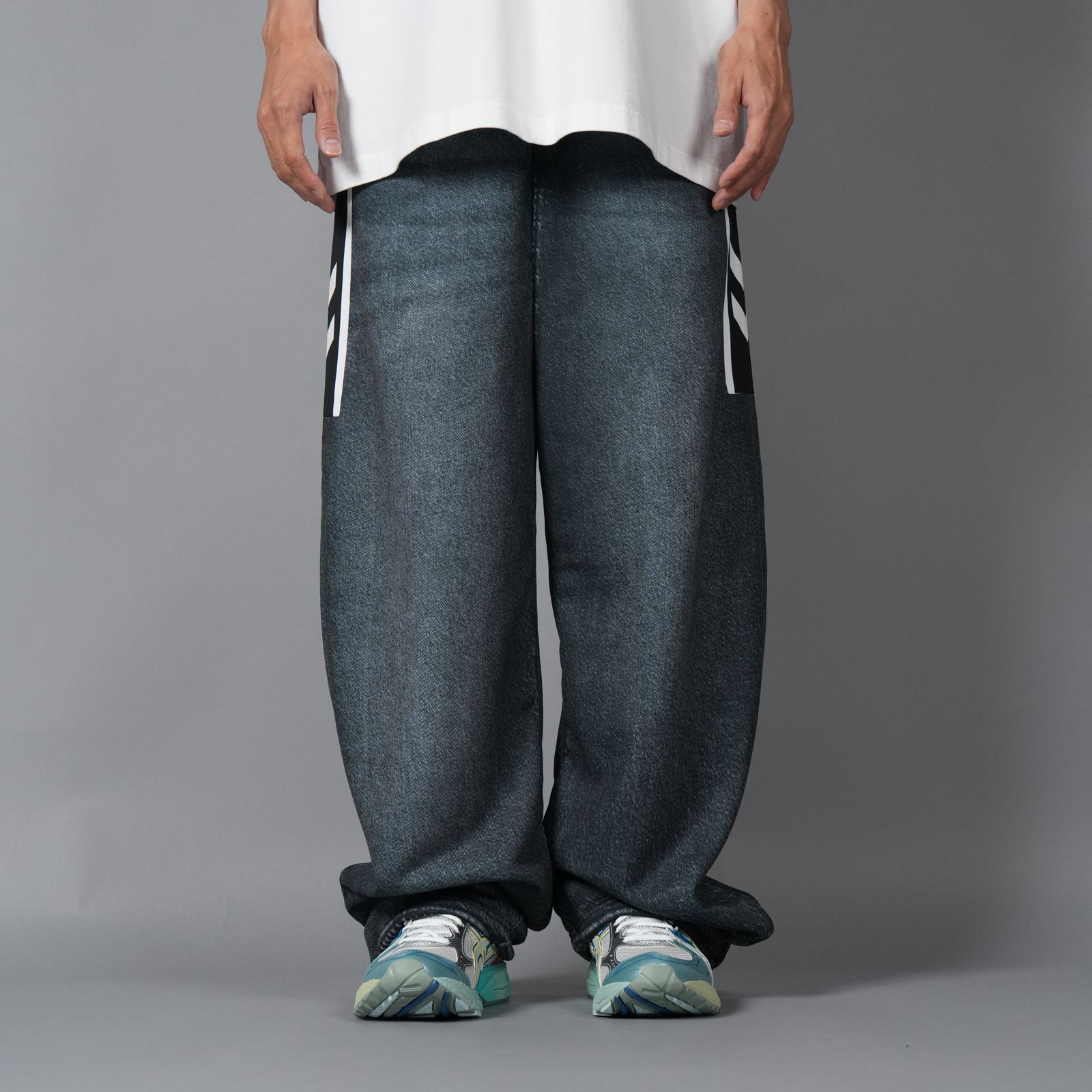 TRANS DENIM SWEAT TROUSER / トランス デニム スウェット トラウザー (ブラック)
