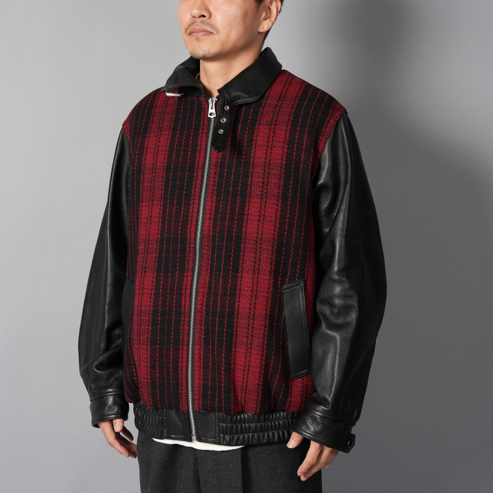 【ラスト1点】Murdoc Leather Jacket / マードックレザージャケット(レッド/ブラック)