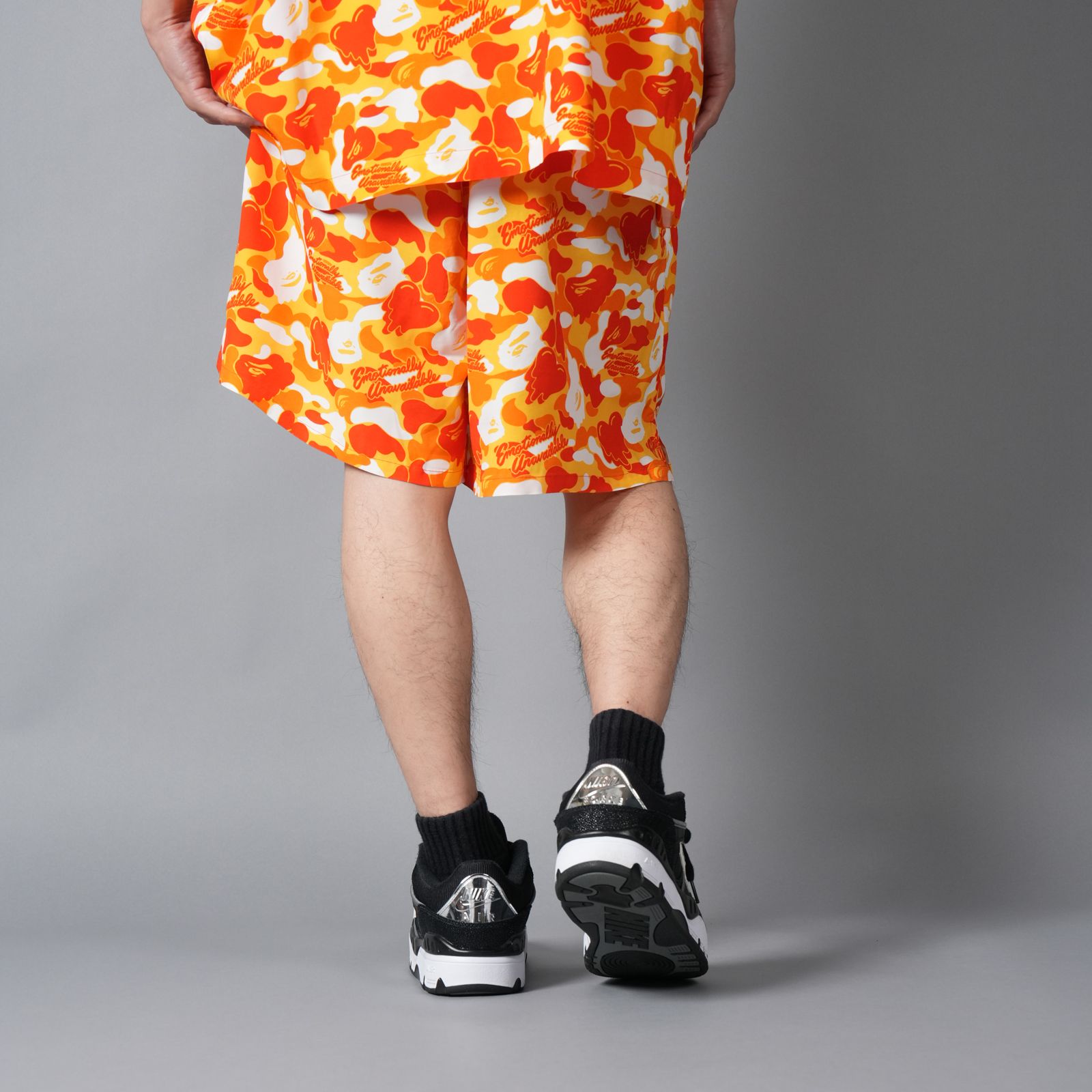 【コラボ】EU-MK8-0000-C04 / EU APE ALOHA SHORTS / ORANGE / ショーツ (オレンジ)