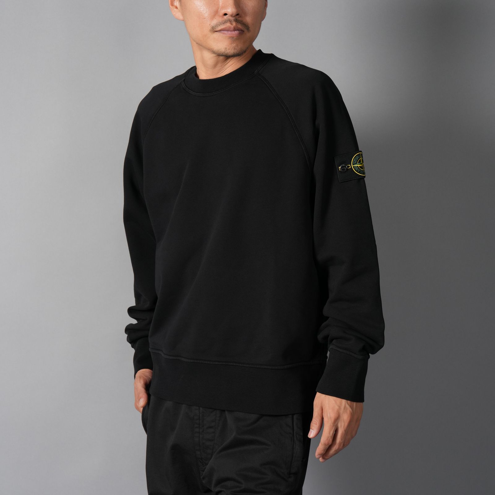 6100008 / ORGANIC COTTON FLEECE  / クルーネックスウェット  [オーバーフィット] (ブラック)