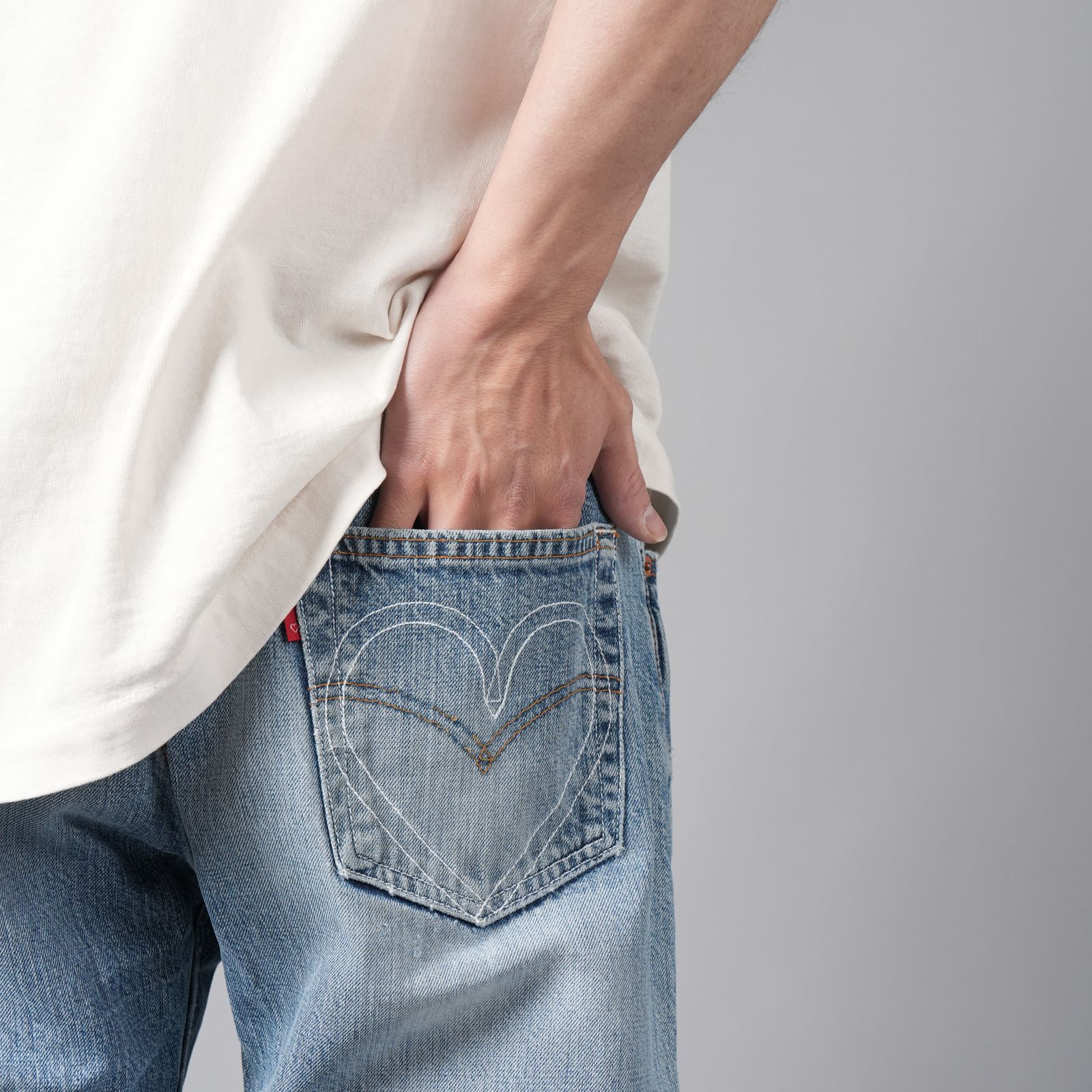 BASICKS - BASICKS x Vintage Levi's Heart Pocket Damage Denim BASICKS - BASICKS x Vintage Levi's Heart Pocket Damage Denim