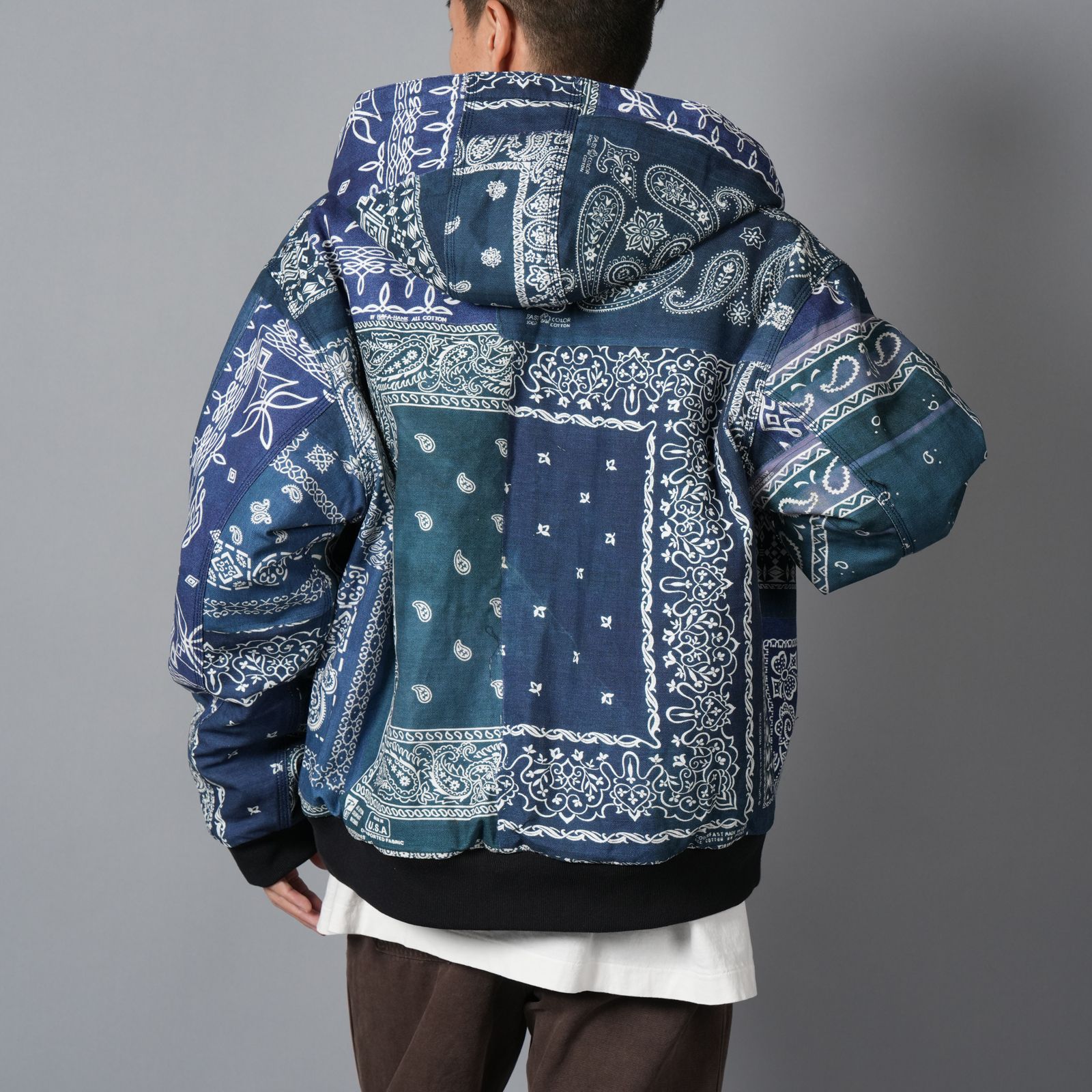MH027 / Quilted Hoodie Jacket / キルテッド フーディージャケット (ブルー)