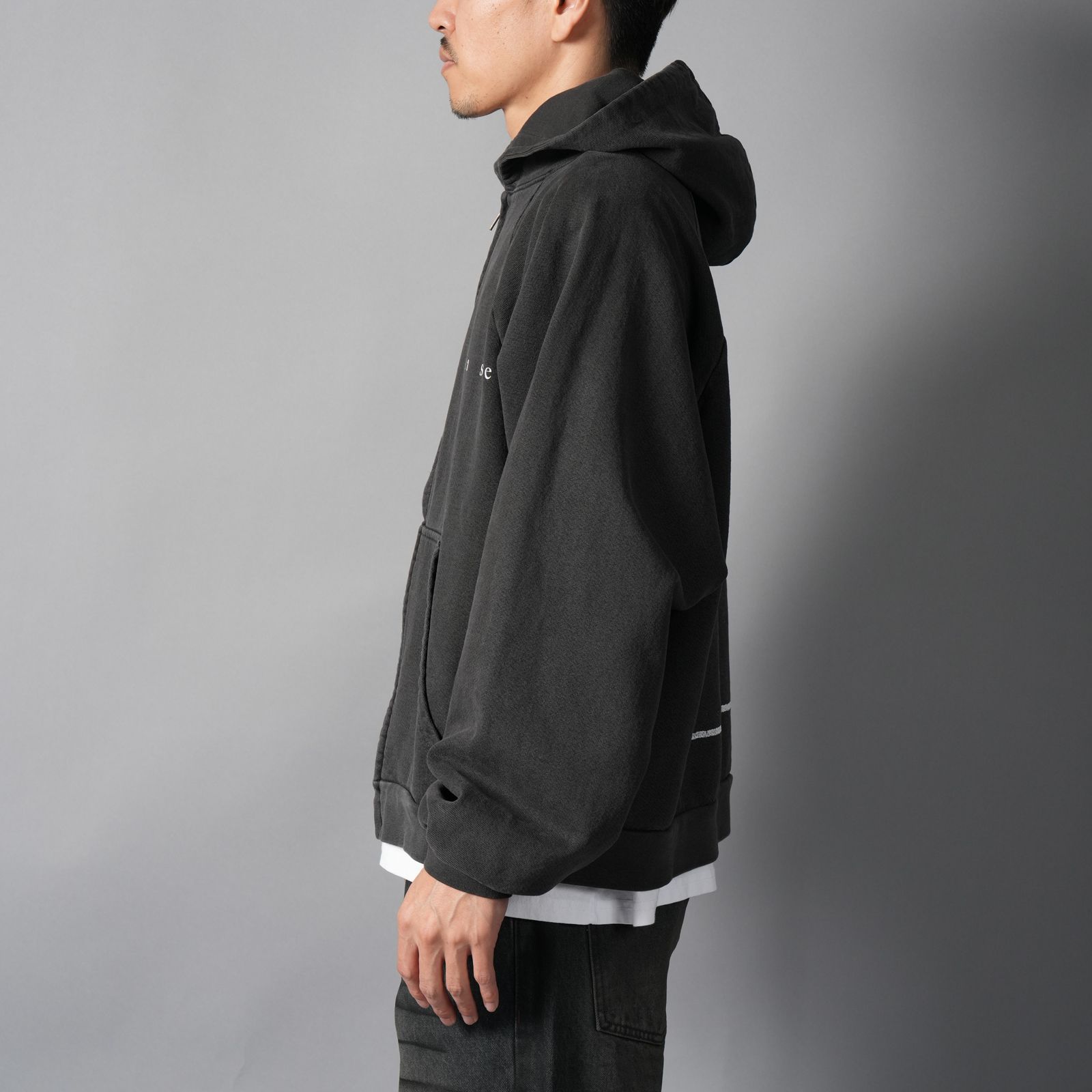 ANTENNAE, zip up / ジップアップパーカー (ヴィンテージブラック)