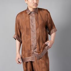 【ラスト1点】RAYON CUPRA SHIRT / レーヨン キュプラ シャツ (ブラウン)