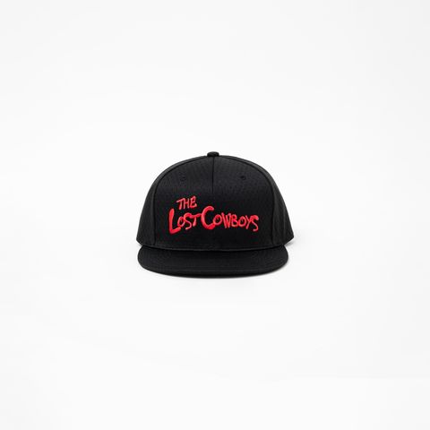 【残りわずか】EMBROIDERED BASEBALL CAP "SPRAY" / ベースボールキャップ (ブラック/レッド)