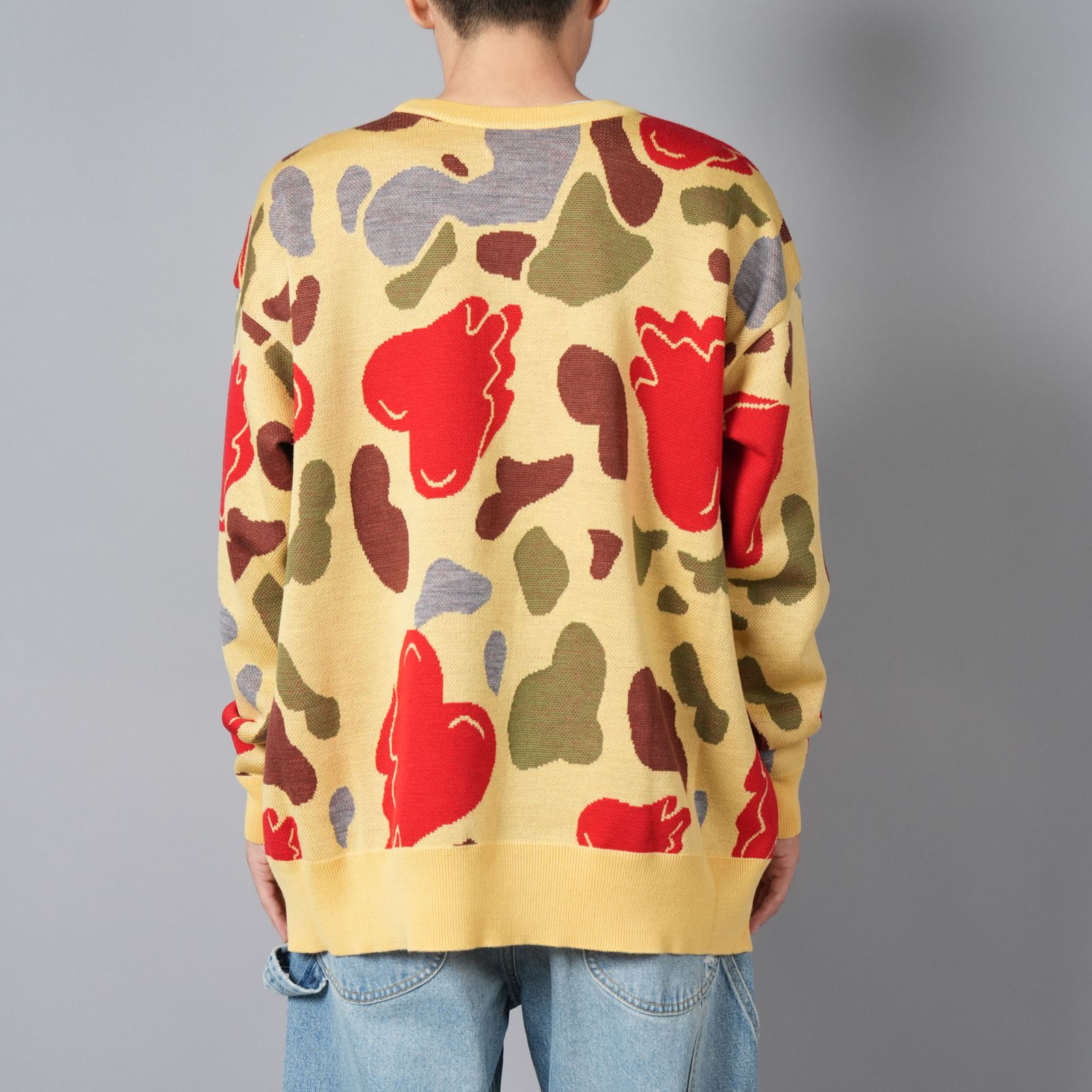 【ラスト1点】HEART CAMO KNIT / ハートカモニット (ベージュ)