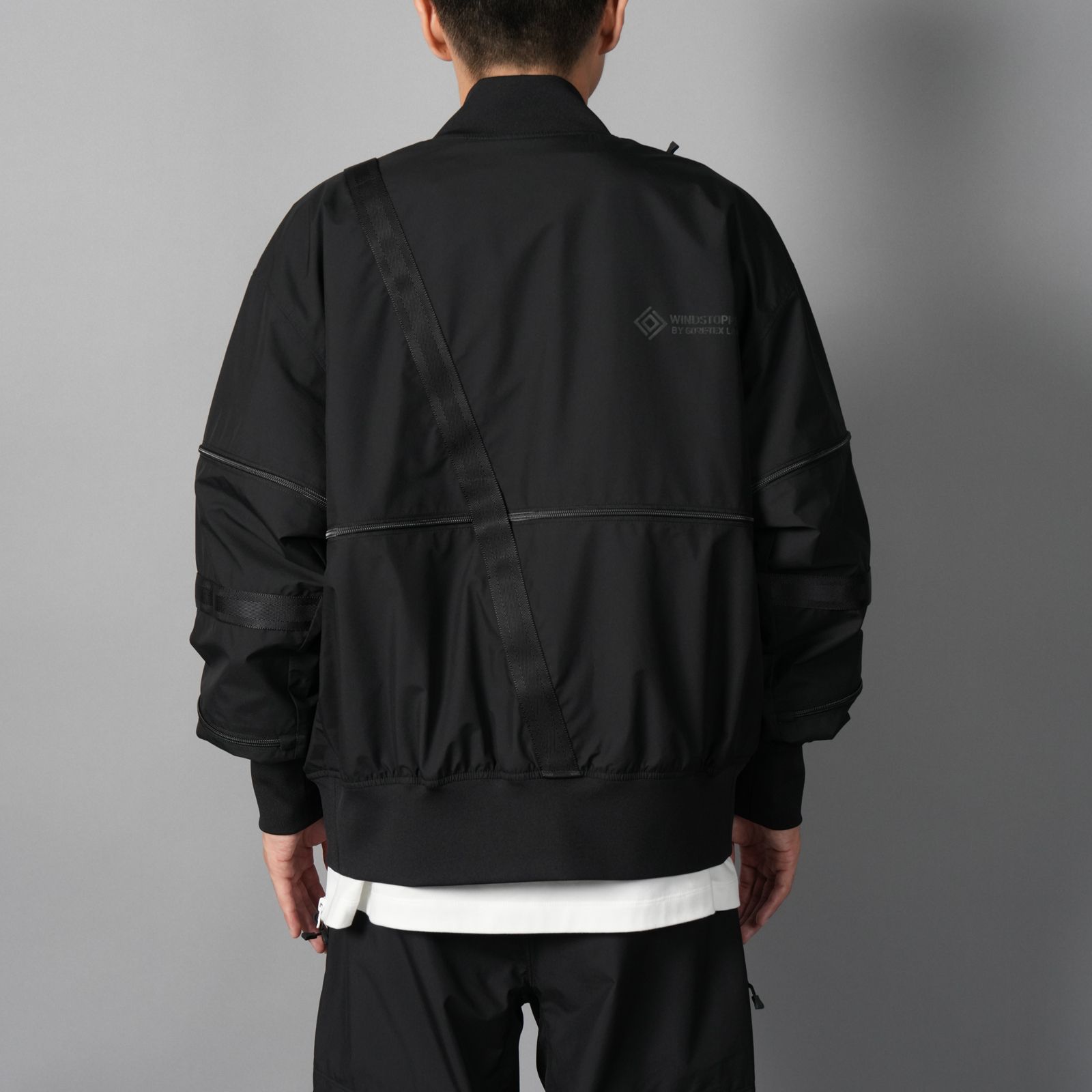 【限定】【D-VEC×ALMOSTBLACK】WINDSTOPPER 3L MA1 BLOUSON / ゴアテックス ラボ スリーレイヤー / ブルゾン [防水・防風] (ブラック)