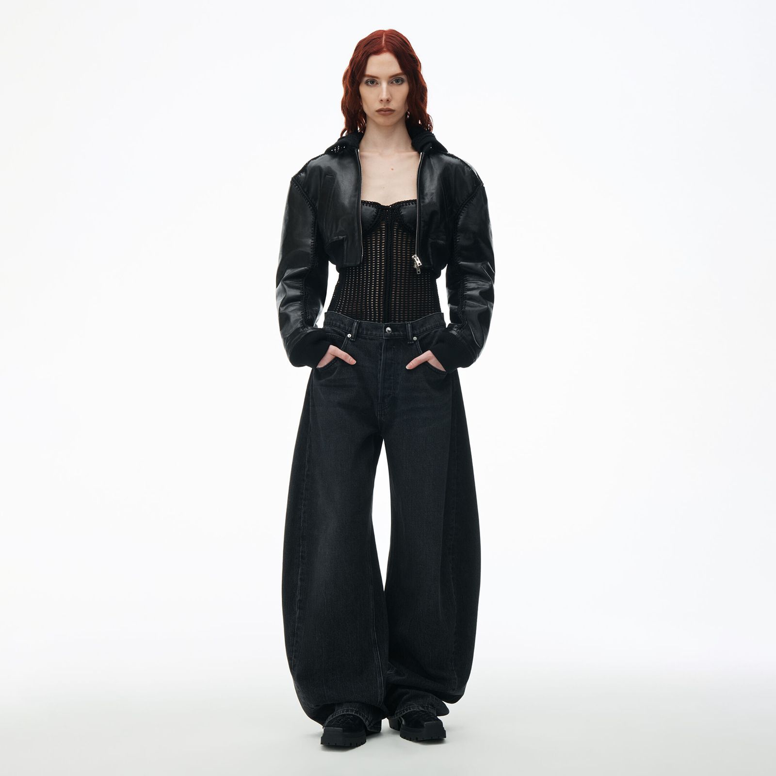 Alexander Wang - 【ラスト1点】OVERSIZED ROUNDED LOW RISE JEAN / デニム オーバーサイズ  ローライズジーンズ (グレーアシッド) | Confidence