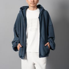 【残りわずか】ZIP UP HOODIE W / GRAPHIC LOGO / ジップアップフーディー グラフィックロゴ / ジップアップパーカー (ウォッシュドネイビー)