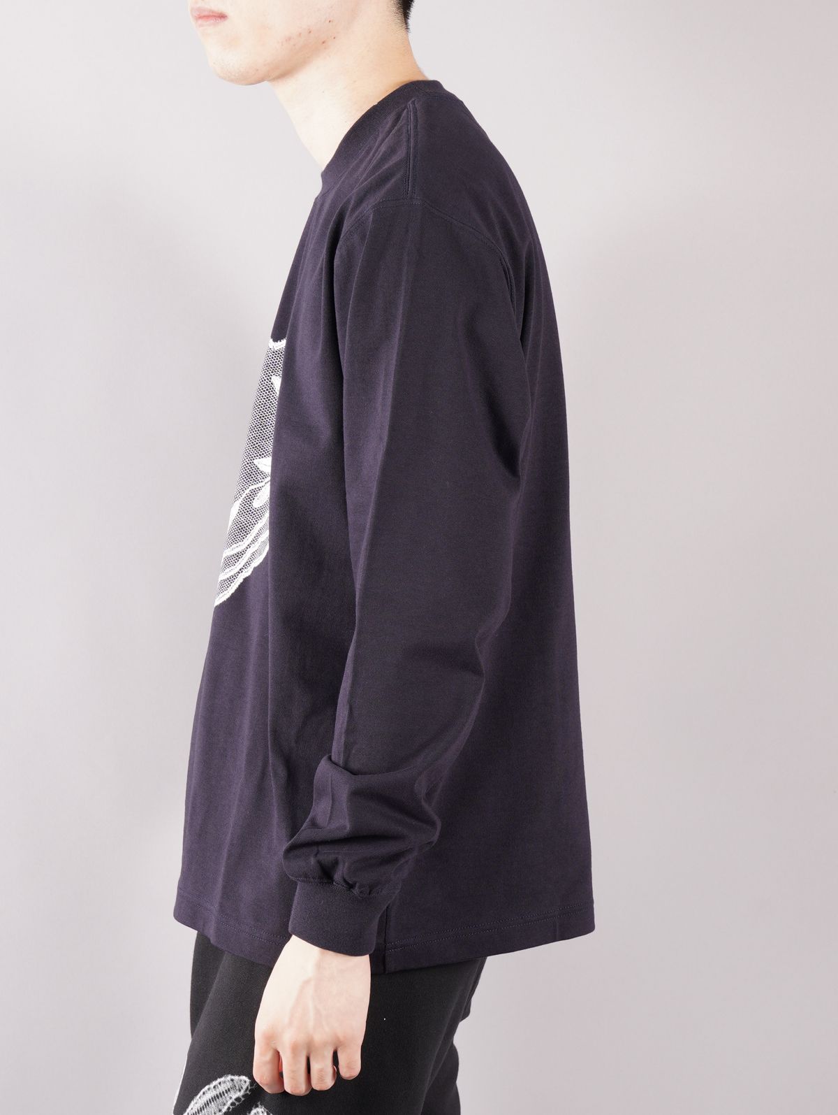 【ラスト1点】 FABRIC HEART PATCH L/S T / ファブリック ハートパッチ ロングスリーブTシャツ (ネイビー)