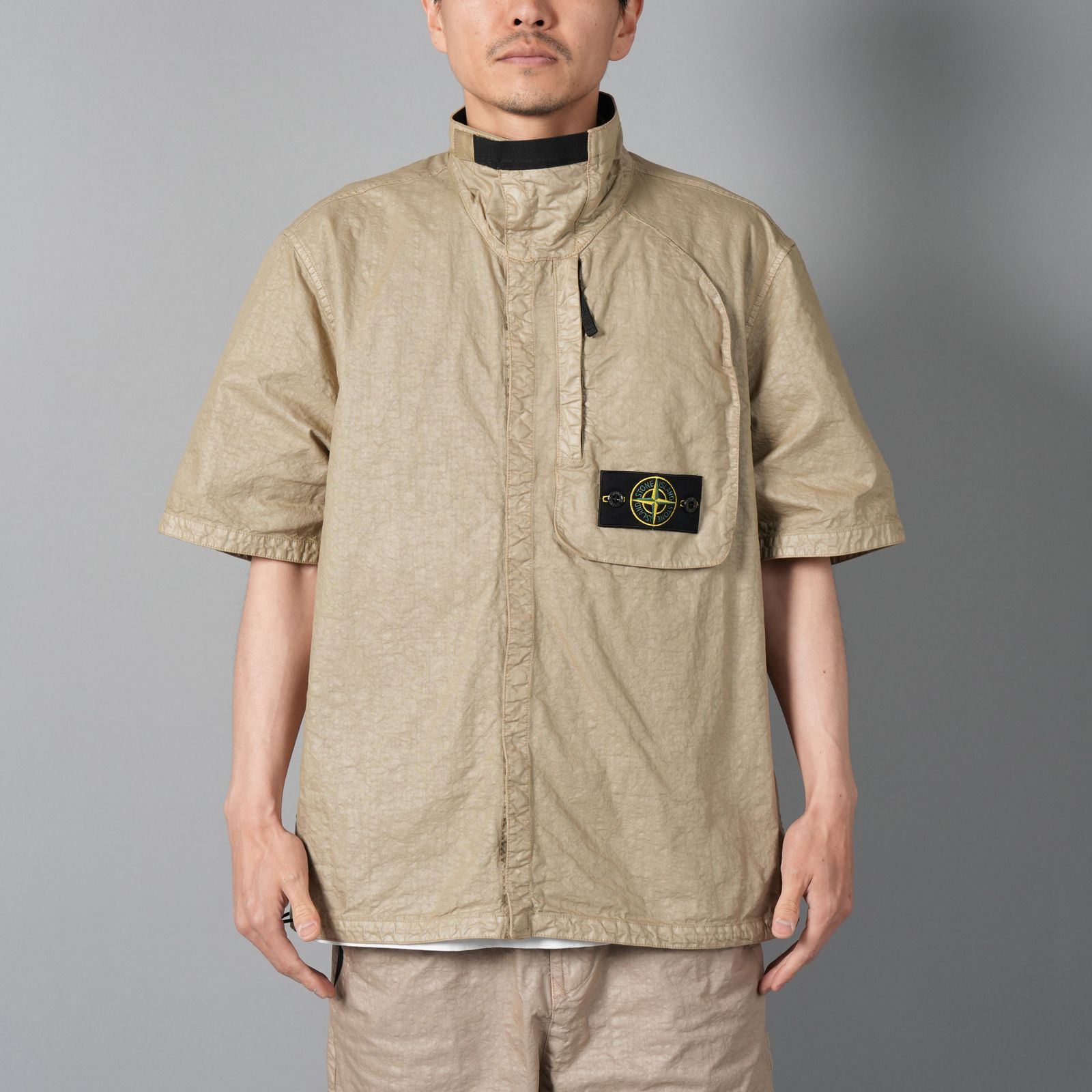 1200028 ORGANIC LOOK NYLON PANAMA-TC / 半袖シャツ [ガーメントダイ] (ビスケット)