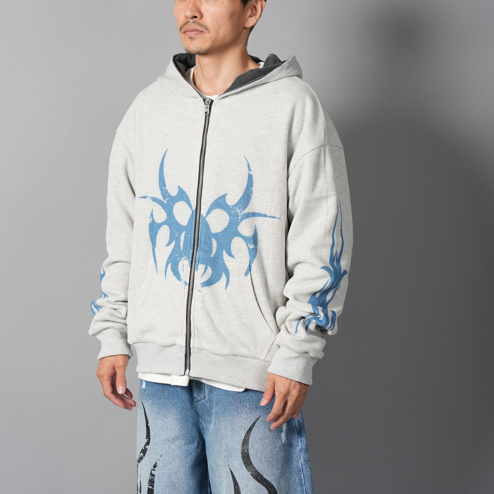 Reversible Pharma/Crank Zip Hooded Sweatshirt / リバーシブル ファーマ／クランク ジップ フーデッド スウェットシャツ (ヴィンテージブラック/ホワイト)