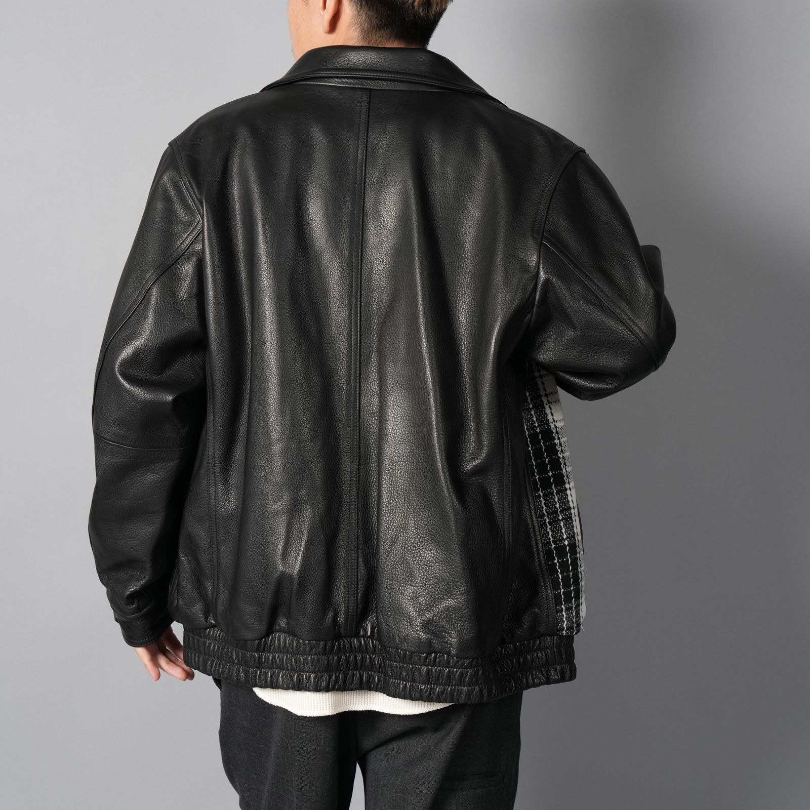 【ラスト1点】Murdoc Leather Jacket / マードックレザージャケット(ホワイト/ブラック)