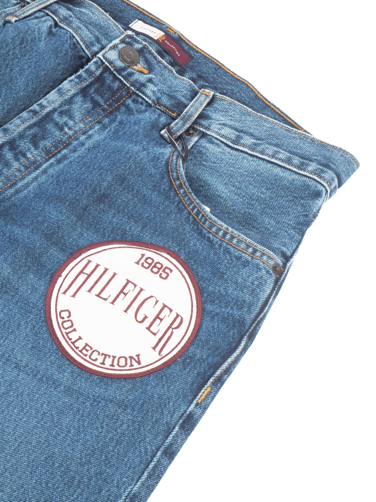 HC Crest Patch Cropped Wide Jeans / ヒルフィガーコレクション パッチ クロップド ワイドジーンズ (ネイビー)