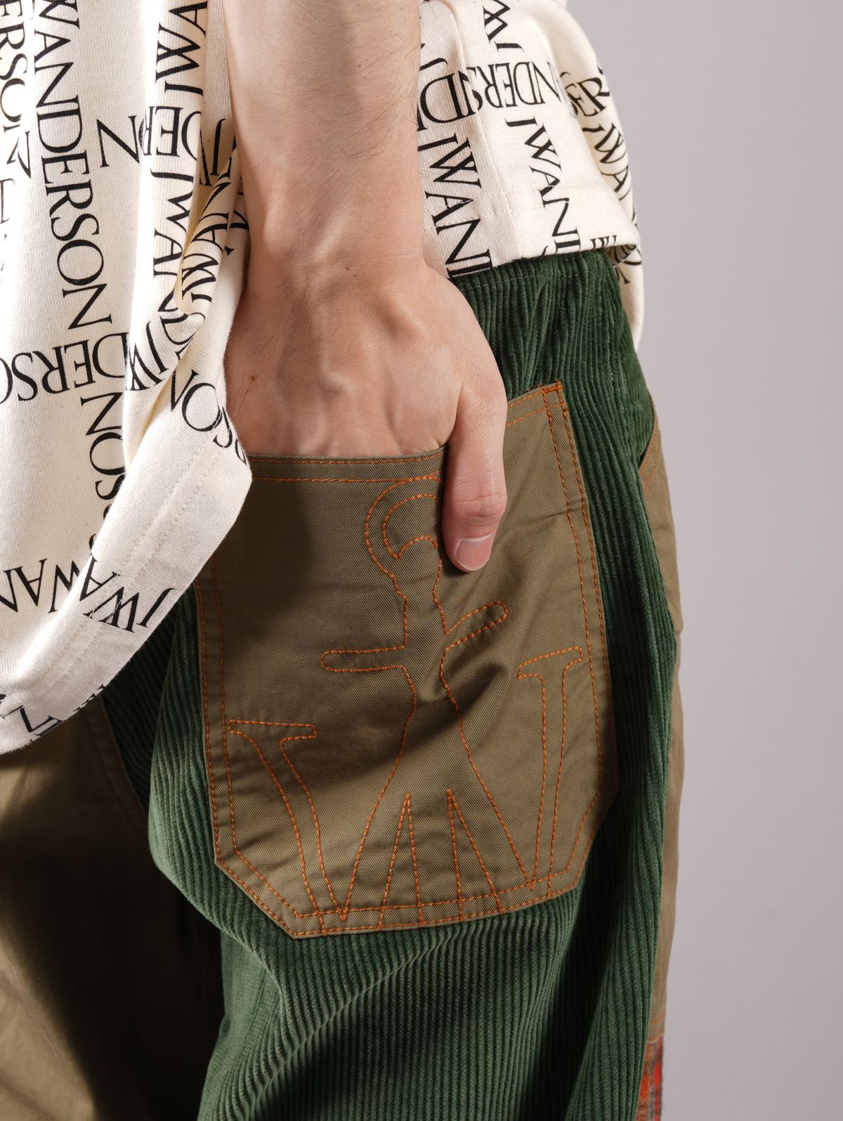 JW ANDERSON - CROPPED PATCHWORK FATIGUE TROUSERS / クロップド ...