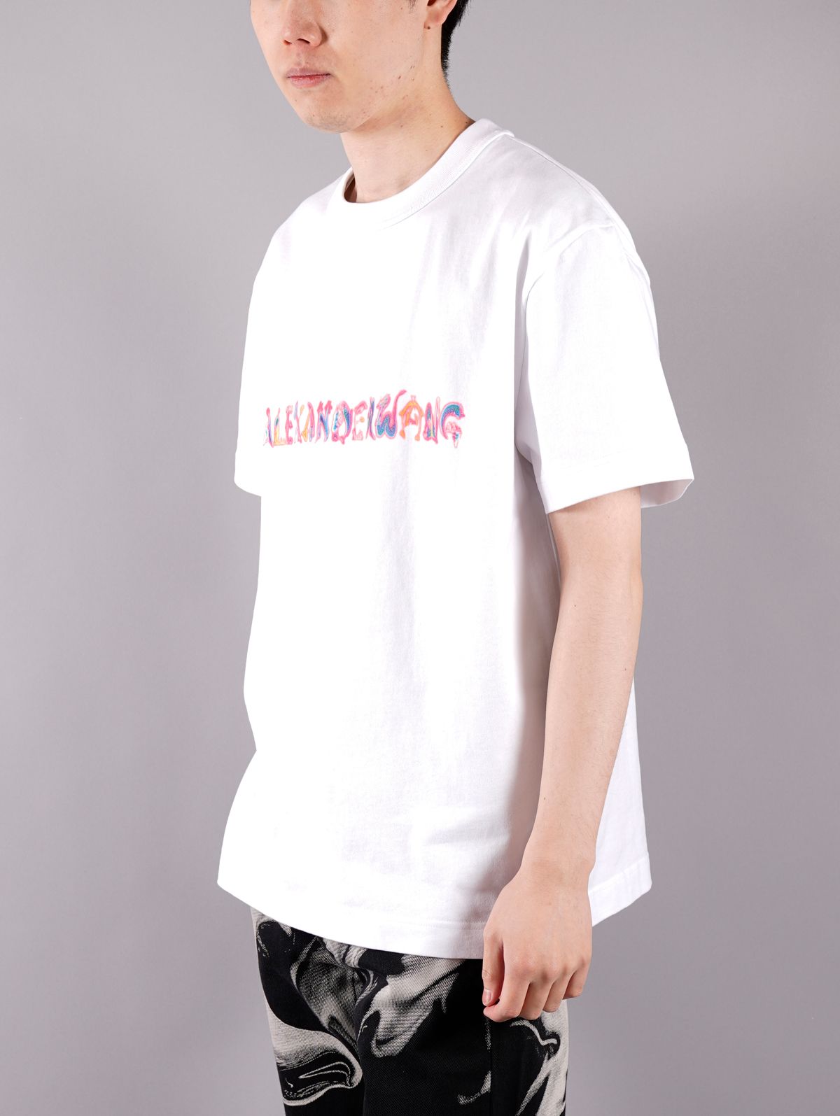 ラスト1点 / SHORT SLEEVE TEE WITH LOGO GRAPHIC / ショートスリーブTシャツ ウィズ ロゴ グラフィック (ホワイト)