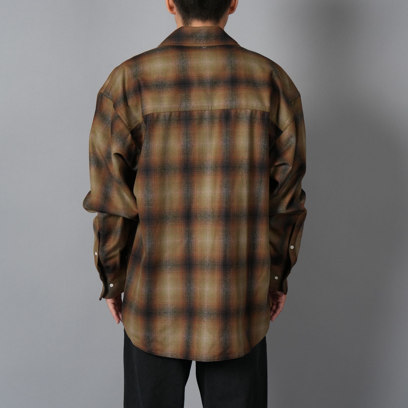 【限定】Basicks x Pendleton x DELUXE / Shadow Check Shirt / シャドウ チェックシャツ (カーキ)