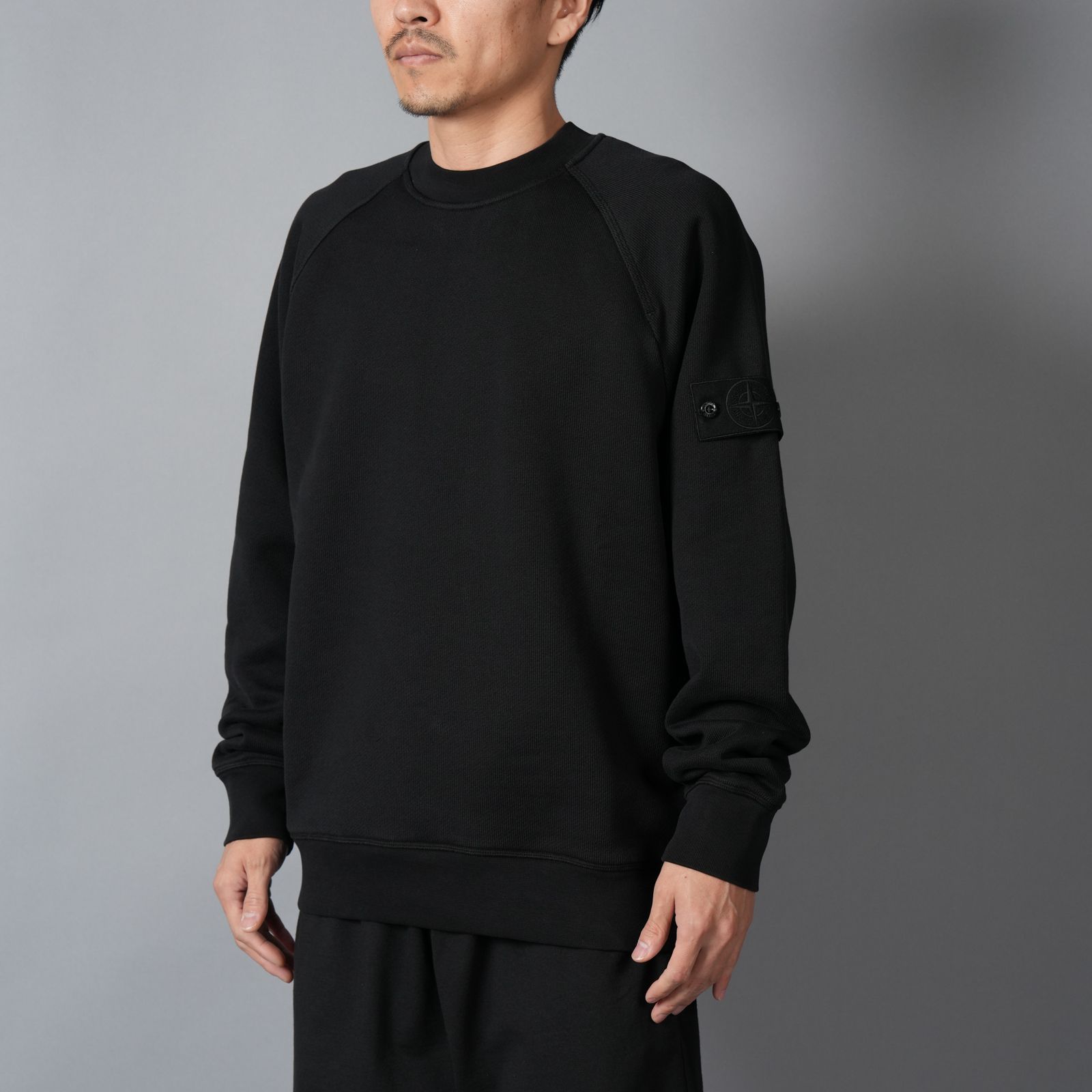 【残りわずか】6100028 / HEAVY ORGANIC COTTON FLEECE_S.I. GHOST / クルーネックスウェット・トレーナー (ブラック)