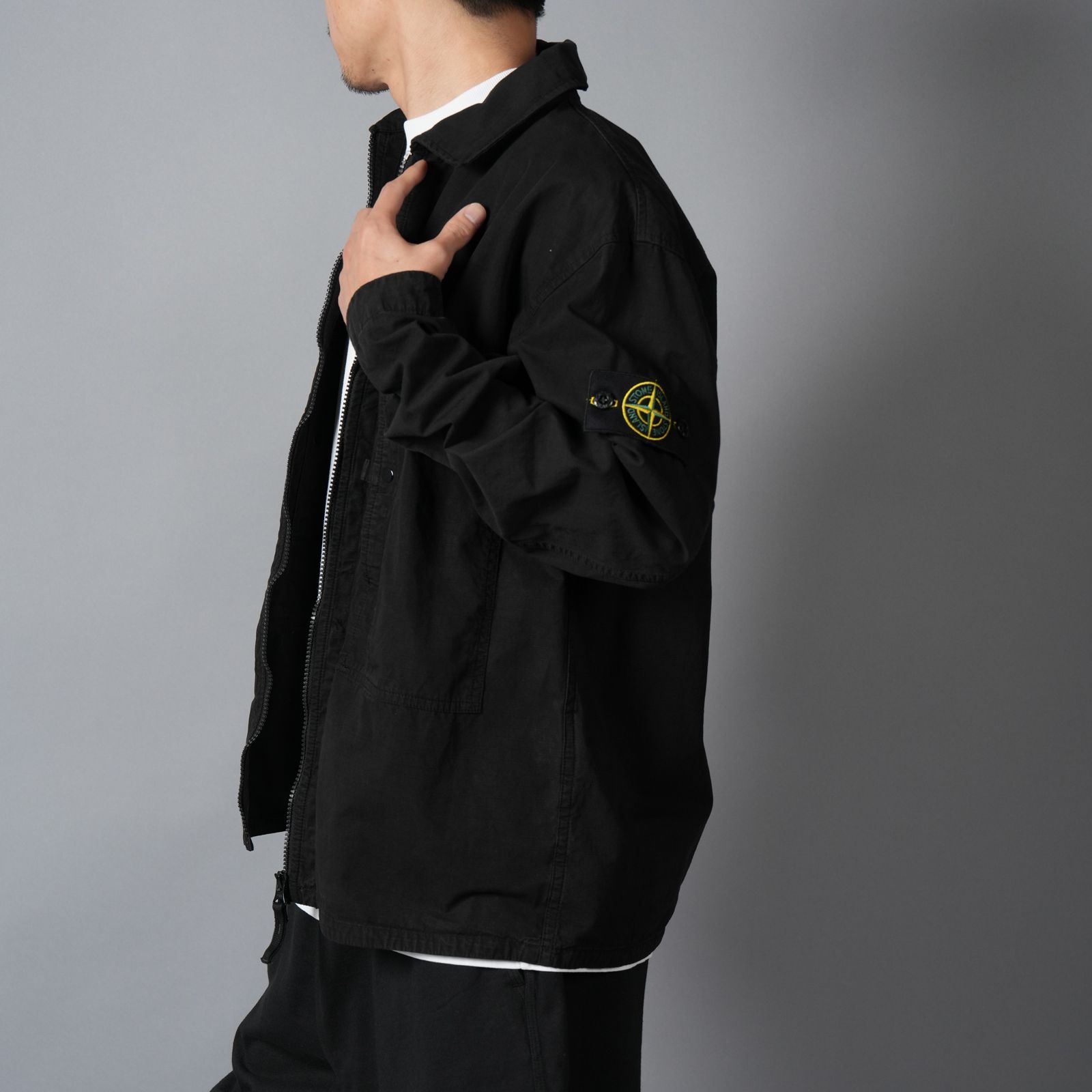 1200005 / MERCERISED ORGANIC COTTON RIPSTOP / オーバーシャツ(ブラック)