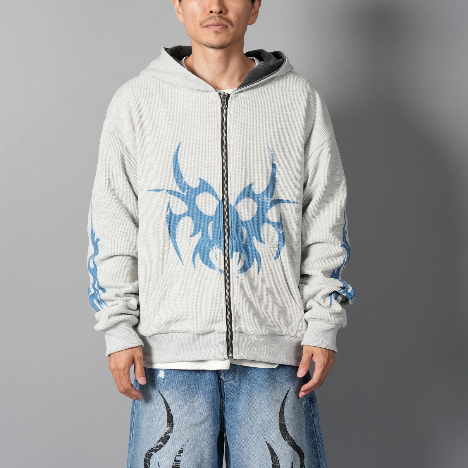Reversible Pharma/Crank Zip Hooded Sweatshirt / リバーシブル ファーマ／クランク ジップ フーデッド スウェットシャツ (ヴィンテージブラック/ホワイト)