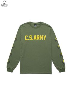 C.S. ARMY L/S T-SHIRT / アーミー ロングスリーブ Tシャツ (グリーン)
