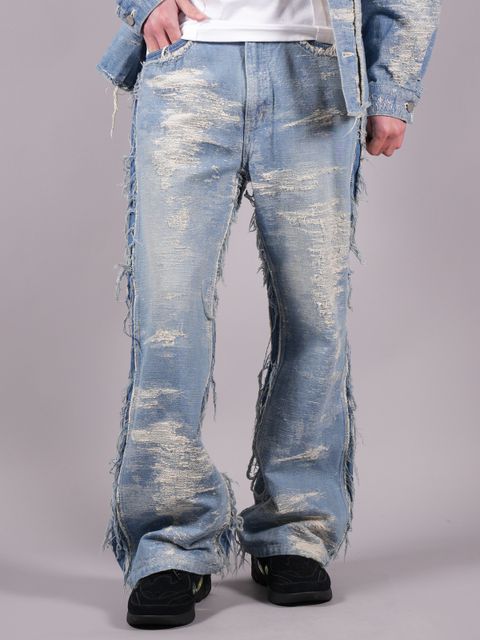 DESIGN FLARED PANTS / デザイン フレアパンツ (ブリーチ)
