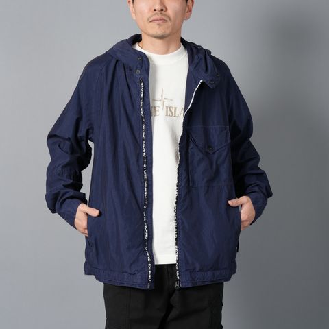 【ラスト1点】CUPRO NYLON-TC_ GARMENT DYED / ナイロンジャケット (フード付き) / ロイヤルブルー / ガーメントダイ