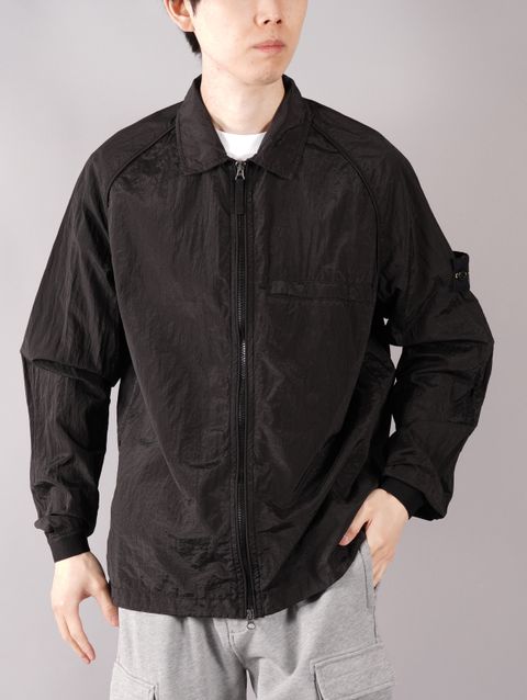 NYLON METAL IN ECONYL® REGENERATED NYLON_ GARMENT DYED_ PACKABLE / ナイロンメタル ナイロンジャケット ガーメントダイ (ブラック)