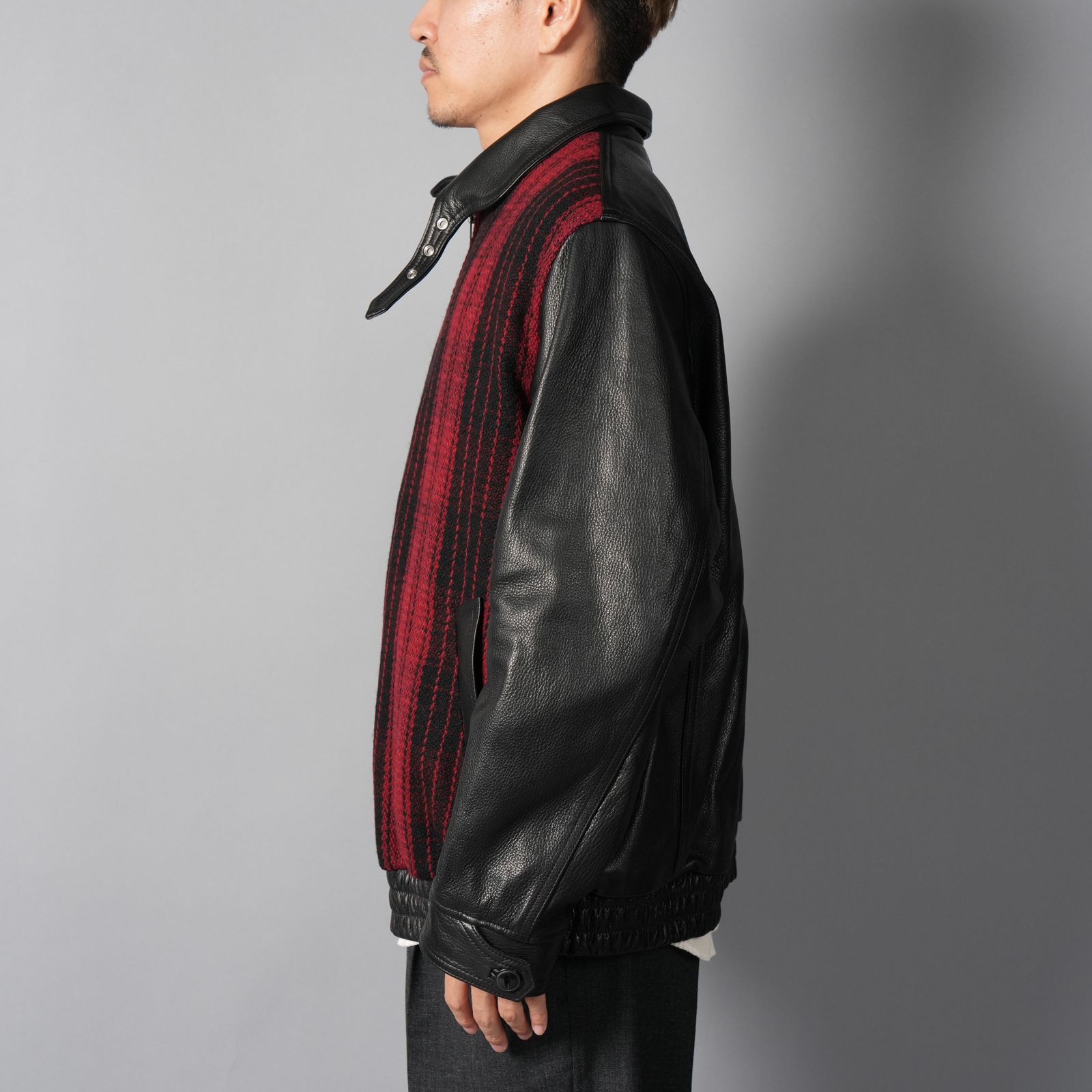 【ラスト1点】Murdoc Leather Jacket / マードックレザージャケット(レッド/ブラック)