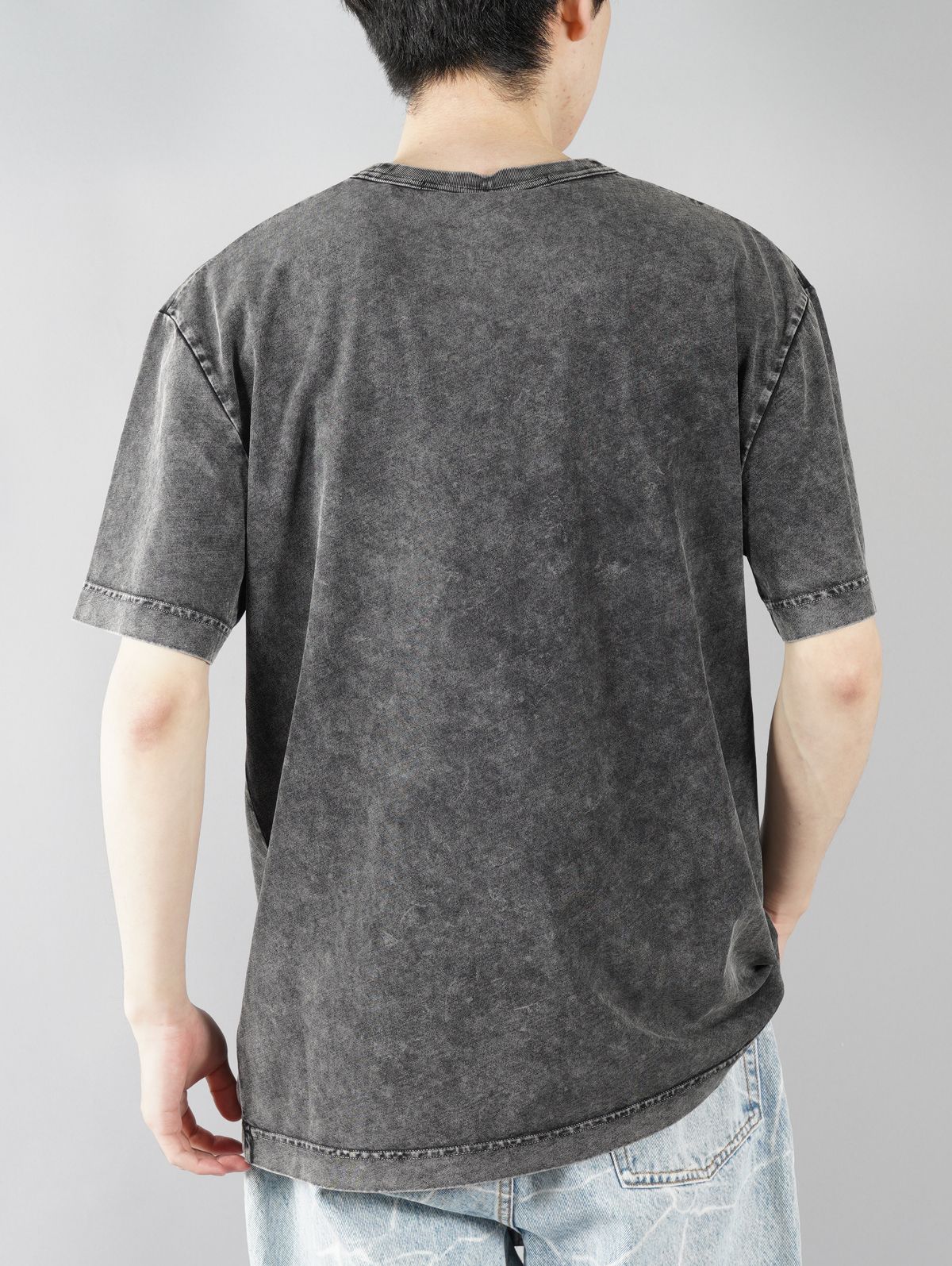 ALEXANDER WANG - ACID WASHED CLASSIC SPORT SLEEVE TEE W / PUFF