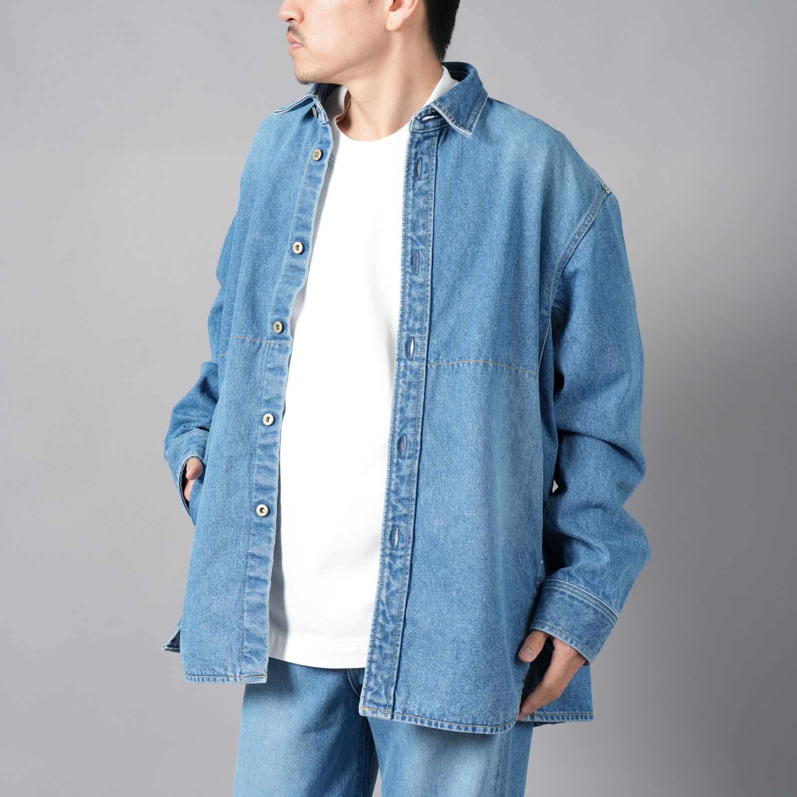 【ラスト1点】ASCENT DENIM SHIRT / デニムシャツ (ウォッシュドブルー)