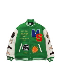 SM x DENIM TEARS / STUDIUM JACKET /  スタジアムジャケット (グリーン)